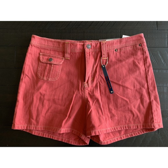 Gloria Vanderbilt Pants - NWT Gloria Vanderbilt Red Denim Shorts Size 10 (U12) 0213